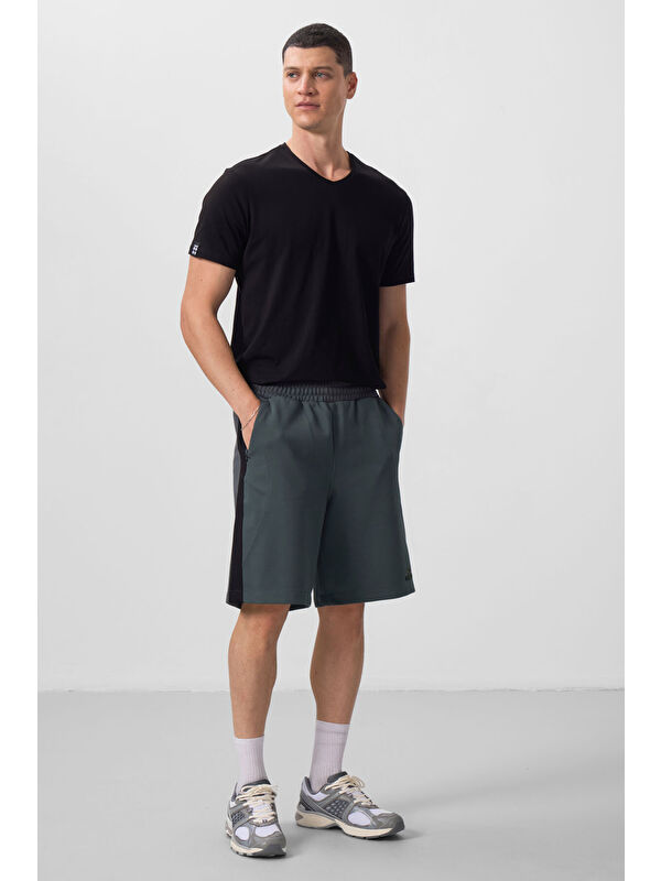 Tommylife Haki Yüzeyi Dokulu Oversize Erkek Şort - 81288