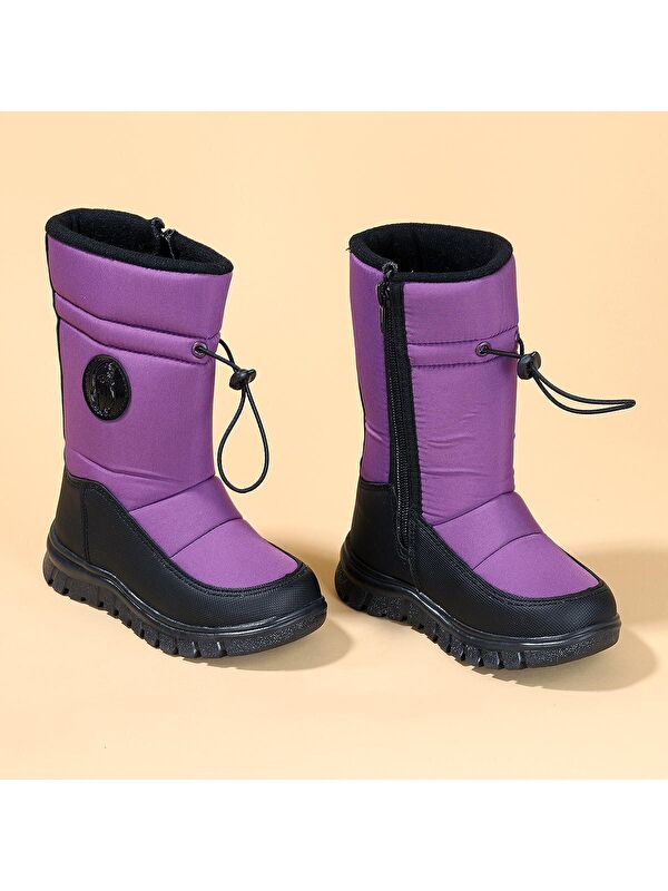 Nuh Fermuarlı Kız/Erkek Çocuk Kar Botu Ayakkabı - Görsel 4