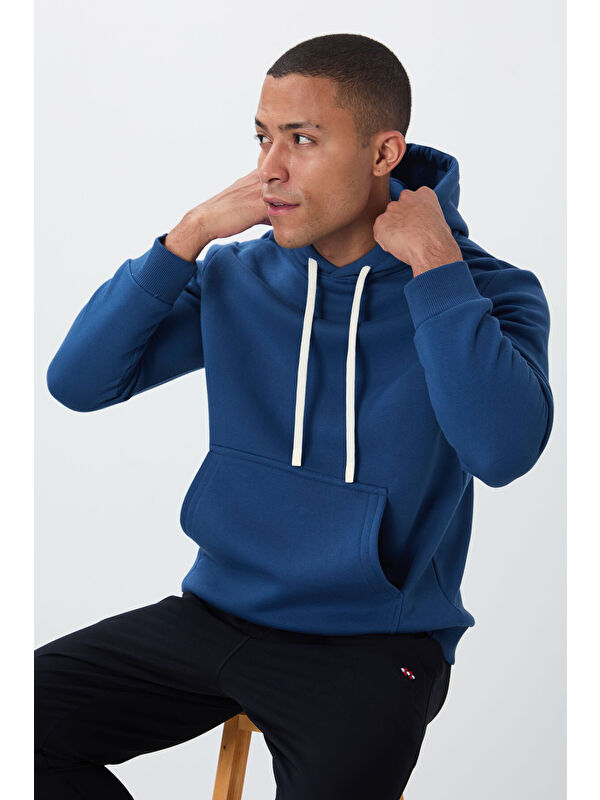 Tommylife Parlament Pamuklu Kalın İçi Tüylü Yumuşak Dokulu Comfort Fit Erkek Hoodie - 88419