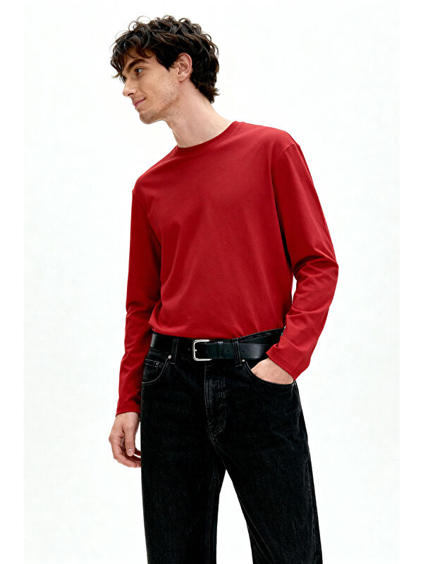 Tommylife Kırmızı Standart Fit Basic O Yaka Erkek Sweatshirt - 87997