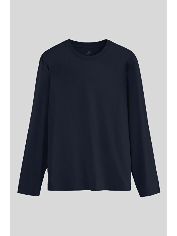 Tommylife Lacivert Standart Fit Basic O Yaka Erkek Sweatshirt - 87997