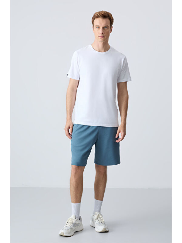 Tommylife Orman yeşili Pamuklu Kalın Yumuşak Dokulu Standart  Fit Basic Erkek Şort  - 81278