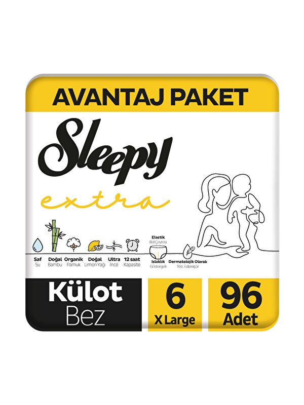 Sleepy Extra Günlük Aktivite Avantajlı Paket Külot Bez 6 Numara Xlarge 96 Adet