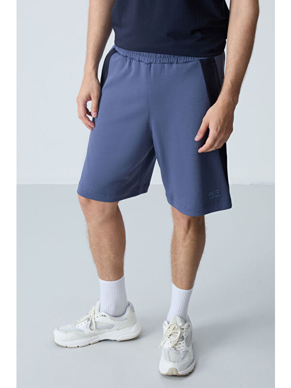 Tommylife Petrol Pamuklu Kalın Yumuşak Dokulu Standart  Fit Basic Erkek Şort  - 81280