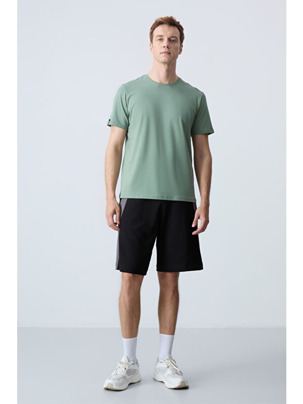 Tommylife Siyah Pamuklu Kalın Yumuşak Dokulu Standart  Fit Basic Erkek Şort  - 81280