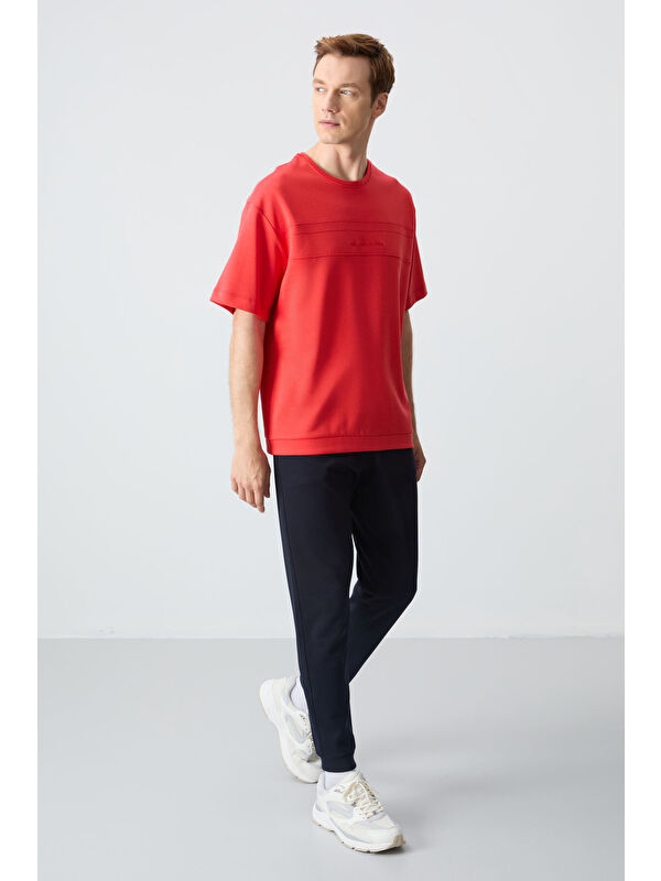 Air Jones Fiesta Lacivert Pamuklu Kalın Yumuşak Dokulu Oversize Fit Basic Erkek Eşofman Takım - 85261
