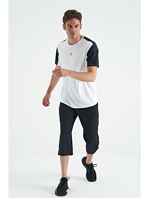 Tommylife Siyah Bağcıklı Standart Kalıp Fermuar Cepli Aktif Spor Erkek Kapri - 83096
