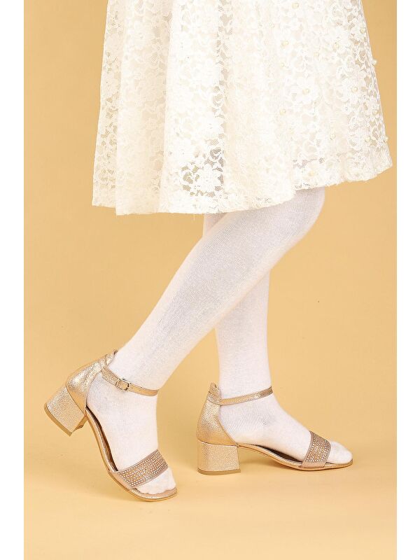 Elinor Çatlak Günlük Kız Çocuk 3 Cm Topuklu Sandalet Abiye Ayakkabı - Görsel 4