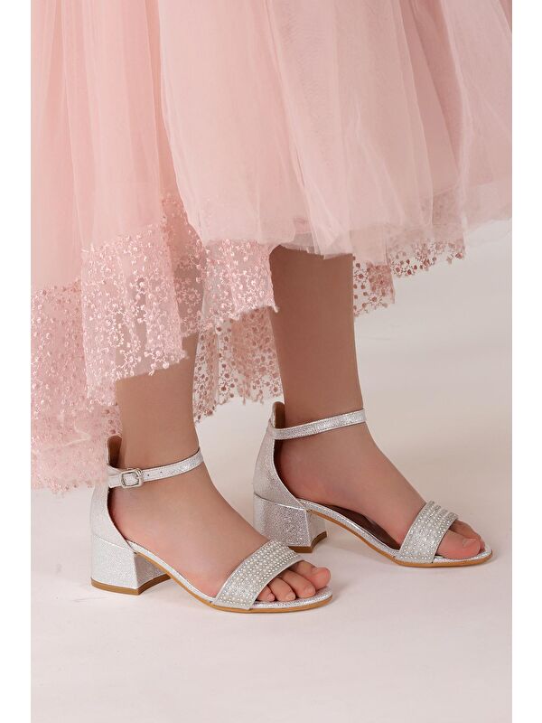 Elinor Çatlak Günlük Kız Çocuk 3 Cm Topuklu Sandalet Abiye Ayakkabı - Görsel 3