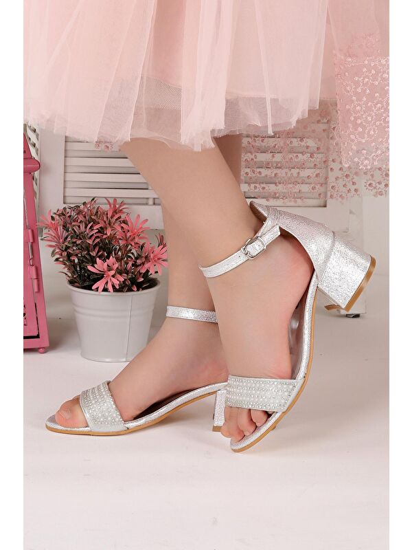 Elinor Çatlak Günlük Kız Çocuk 3 Cm Topuklu Sandalet Abiye Ayakkabı - Görsel 4
