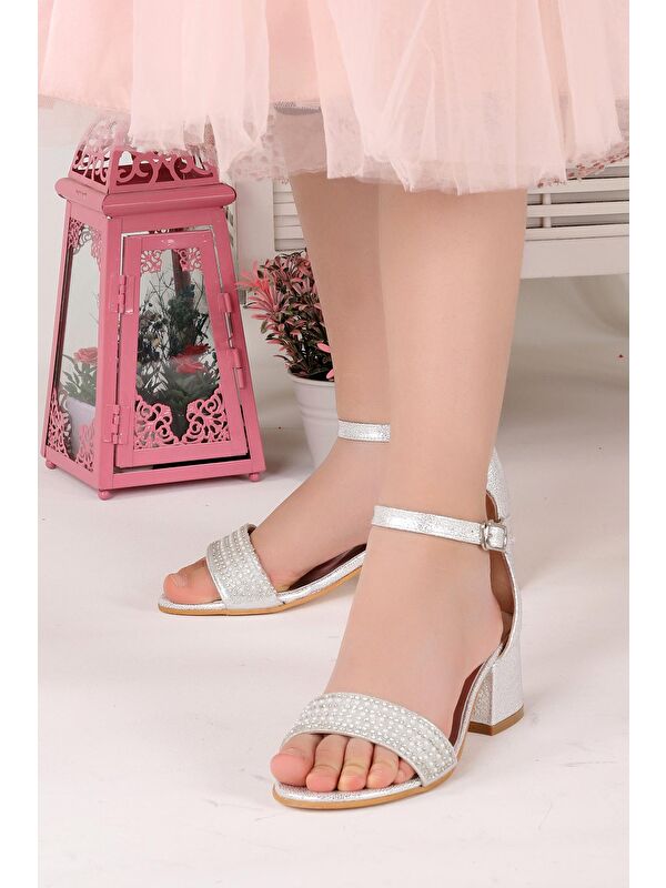 Elinor Çatlak Günlük Kız Çocuk 3 Cm Topuklu Sandalet Abiye Ayakkabı - Görsel 5