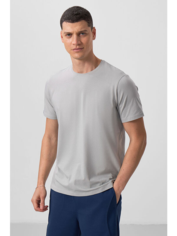 Tommylife Taş Erkek Basic Kısa Kol Standart Kalıp O Yaka Büyük Beden Tişört - 87911