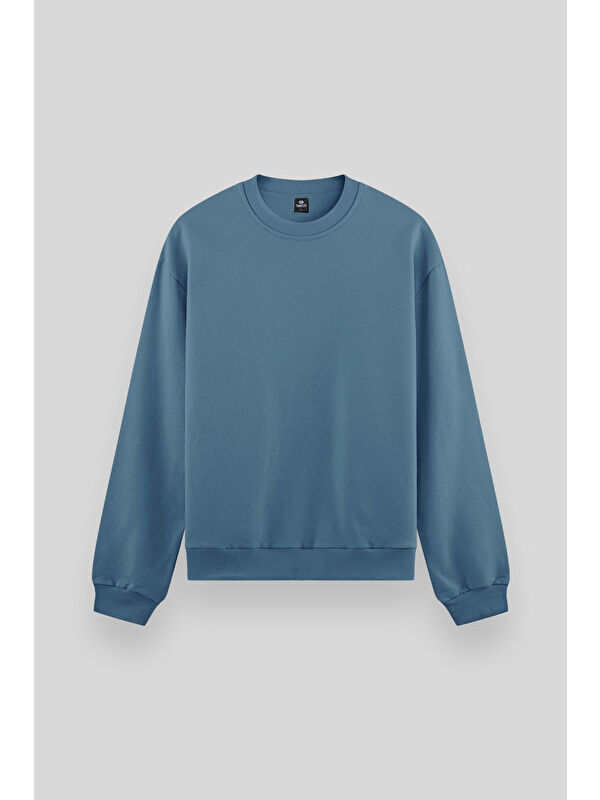 Tommylife Orman Yeşili Basic Bisiklet Yaka Rahat Form Erkek Sweatshirt - 88053