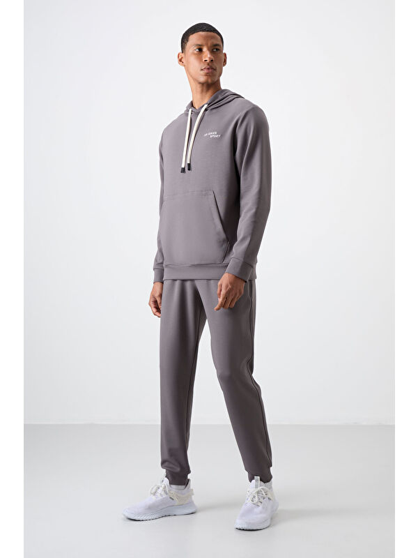 Air Jones Pamuklu Kalın Yumuşak Dokulu Comfort Fit Nakışlı Erkek Eşofman Takım - 85255