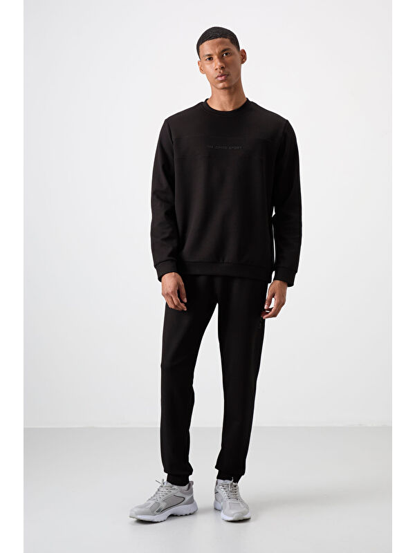 Air Jones Pamuklu Kalın Yumuşak Dokulu Comfort Fit Baskılı Erkek Eşofman Takım - 85253