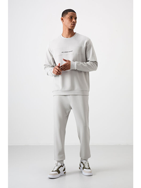 Air Jones Pamuklu Kalın Yumuşak Dokulu Comfort Fit Baskılı Erkek Eşofman Takım - 85253