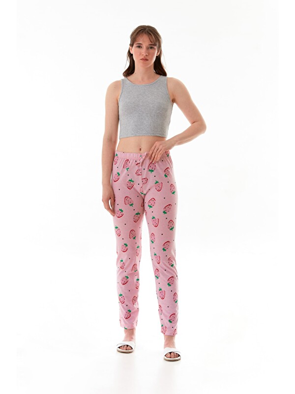 Fullamoda Çiçek Baskılı Pijama Altı