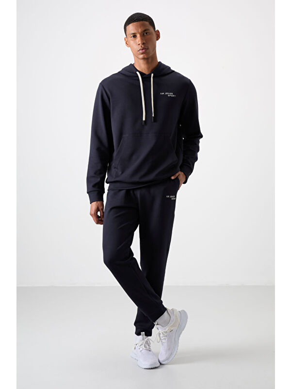 Air Jones Pamuklu Kalın Yumuşak Dokulu Comfort Fit Nakışlı Erkek Eşofman Takım - 85255