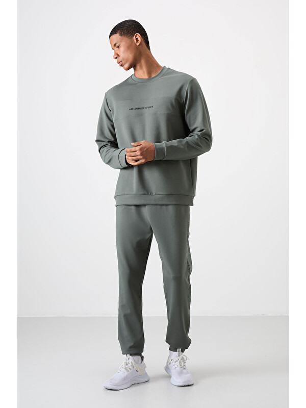Air Jones Pamuklu Kalın Yumuşak Dokulu Comfort Fit Baskılı Erkek Eşofman Takım - 85253