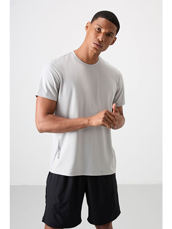 Tommylife Taş Polyester Nefes Alan Dokulu İnce Esnek Standart Fit Erkek Performans Tişört - 88388
