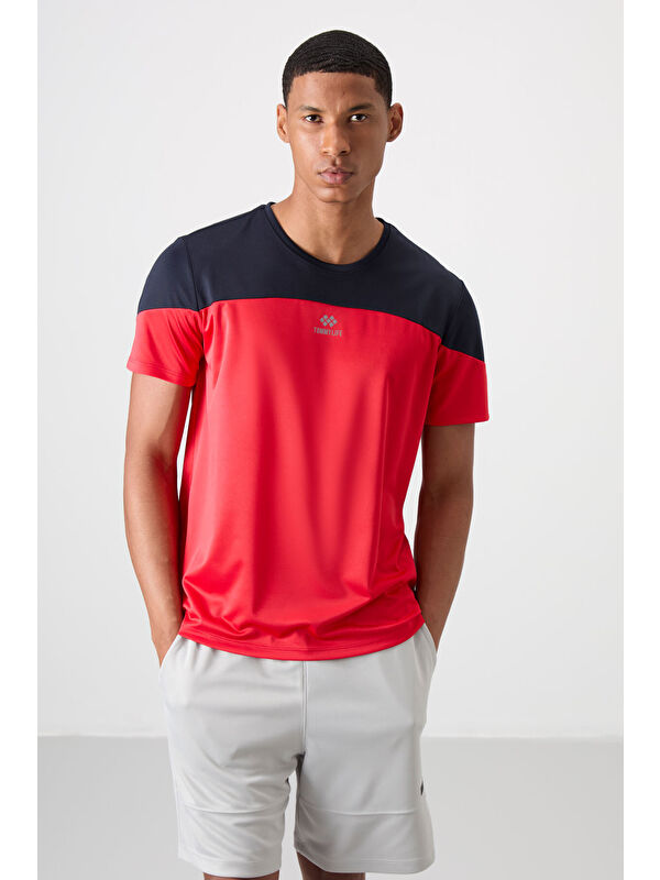 Tommylife Kırmızı Polyester Nefes Alan Dokulu İnce Esnek Standart Fit Erkek Performans Tişört - 88386