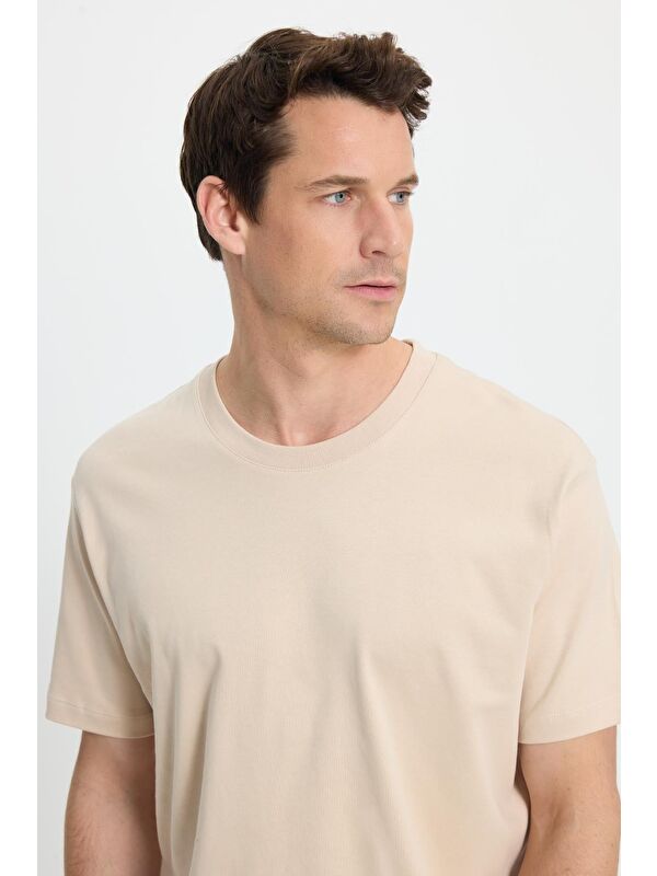 TUDORS Unisex Relax Fit Rahat Kesim %100 Pamuk Yumuşak Dokulu Basic Bisiklet Yaka Taş Tişört