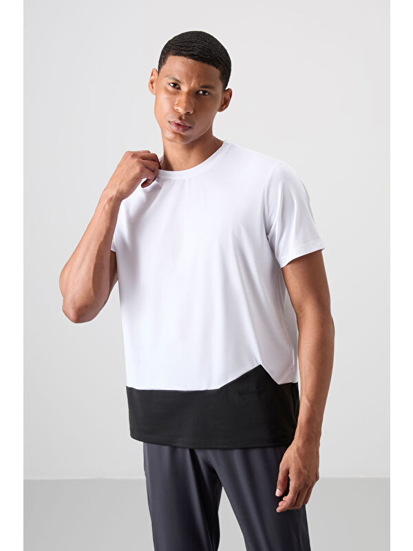 Tommylife Beyaz Polyester Nefes Alan Dokulu İnce Esnek Standart Fit Erkek Performans Tişört - 88383