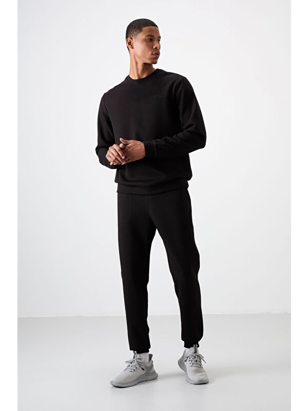 Air Jones Pamuklu Kalın Yumuşak Dokulu Comfort Fit Nakışlı Erkek Eşofman Takım - 85254