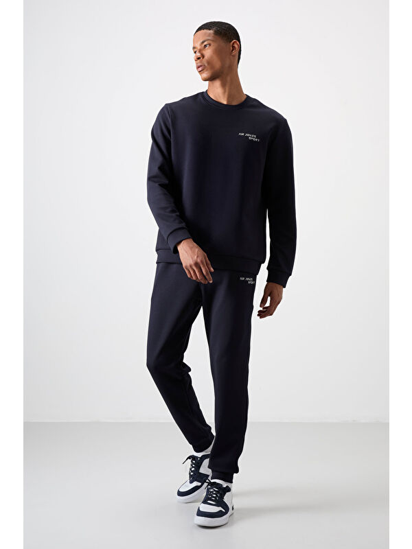 Air Jones Pamuklu Kalın Yumuşak Dokulu Comfort Fit Nakışlı Erkek Eşofman Takım - 85254