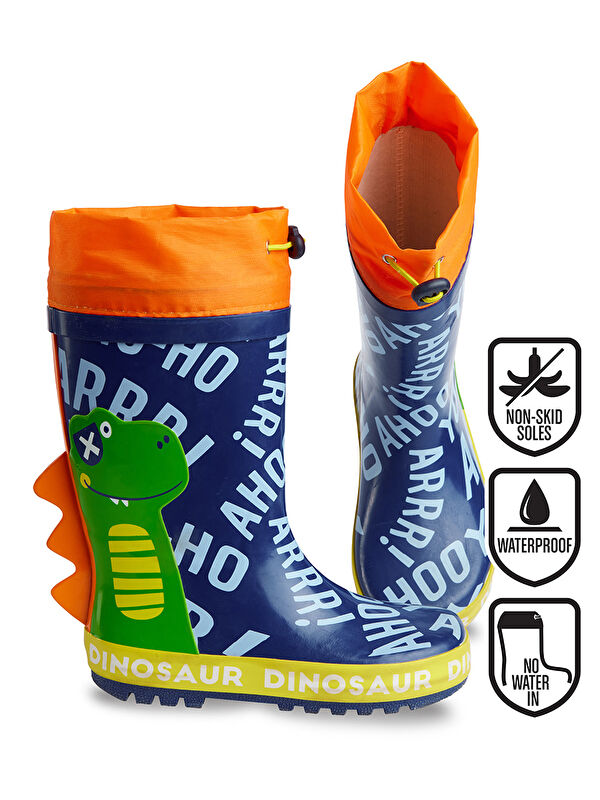 Denokids Renkli Dinozorlar Erkek Çocuk Yağmur Çizmesi