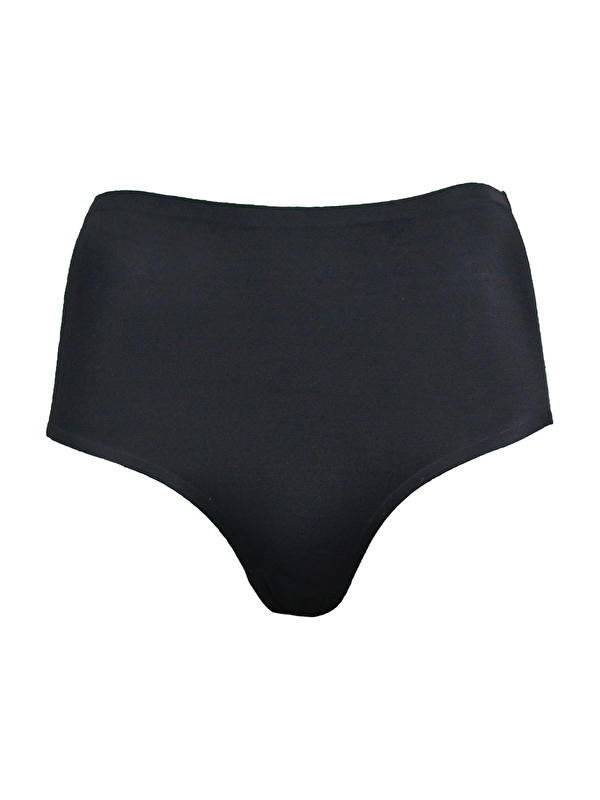 C&City C12801 Kadın Yapıştırma Yüksek Bel Lazer Slip Külot Siyah