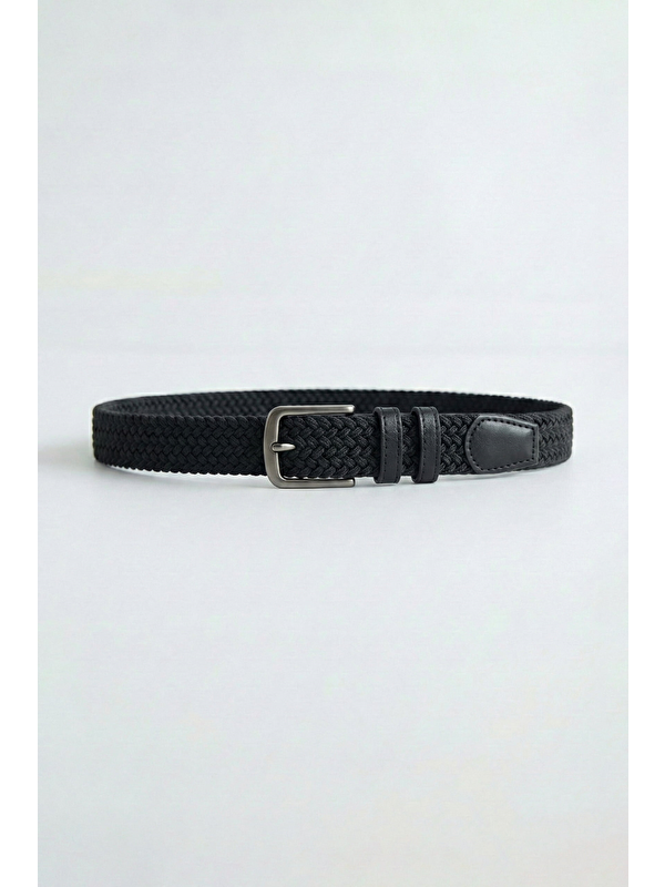 Abluka Online Erkek Smart Casual Örgü Metal Tokalı Kemer Siyah