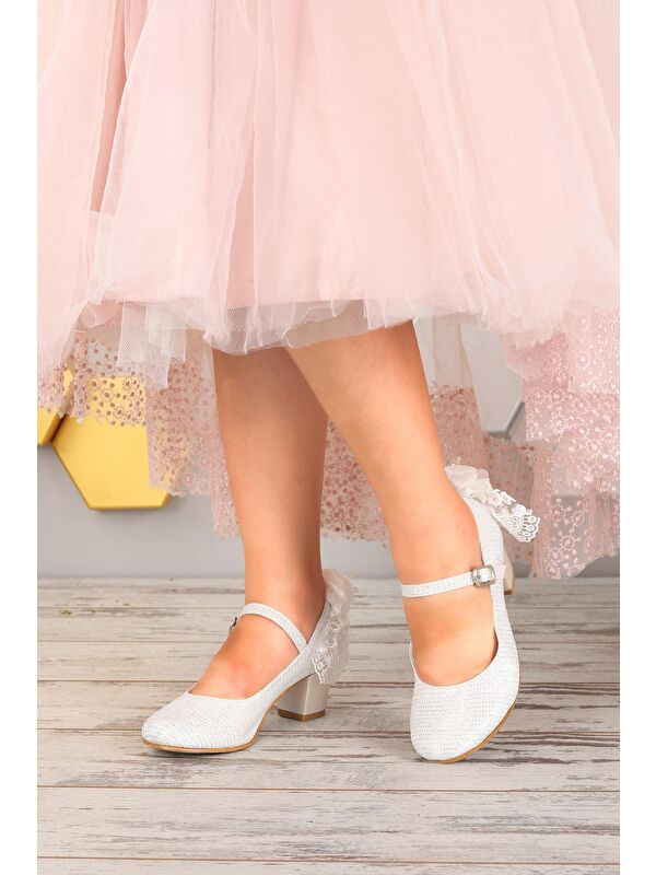 Cara Çupra Günlük Kız Çocuk 4 Cm Topuklu Abiye Ayakkabı - Görsel 3