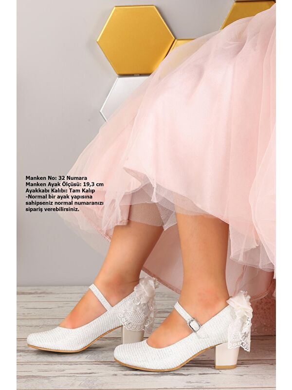 Cara Çupra Günlük Kız Çocuk 4 Cm Topuklu Abiye Ayakkabı - Görsel 4
