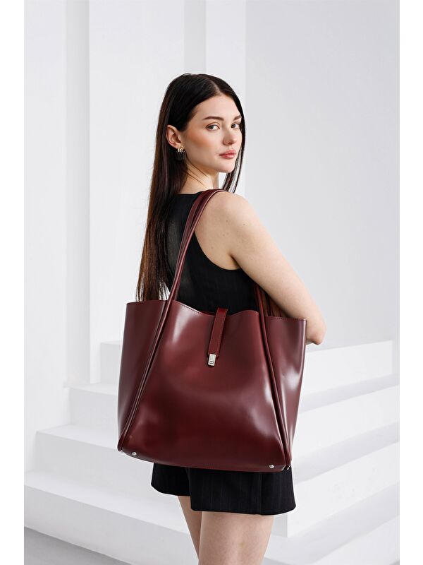 Shulebags Chester Kilitli Omuz Çantası Bordo