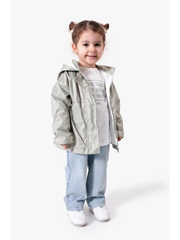 Jikko Baby 3'lü Kapüşonlu Kız Bebek Mont & Pantolon Bayramlık Takım 9083