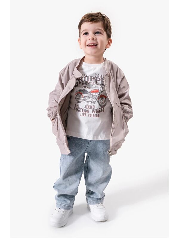 Jikko Baby Motor Baskılı Erkek Bebek Günlük 3’lü Set 9087