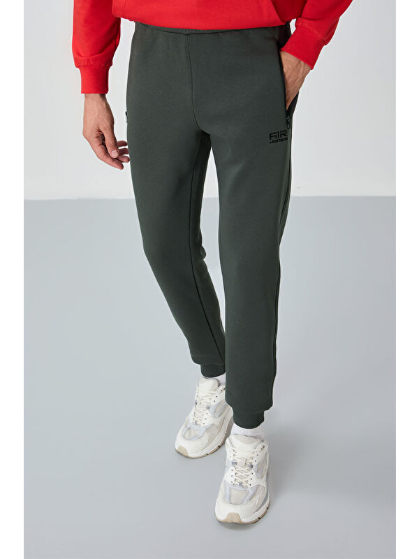 Air Jones Cesar Haki Fermuar Cepli Şardonlu Jogger  Erkek Jogger Eşofman Altı - 84929
