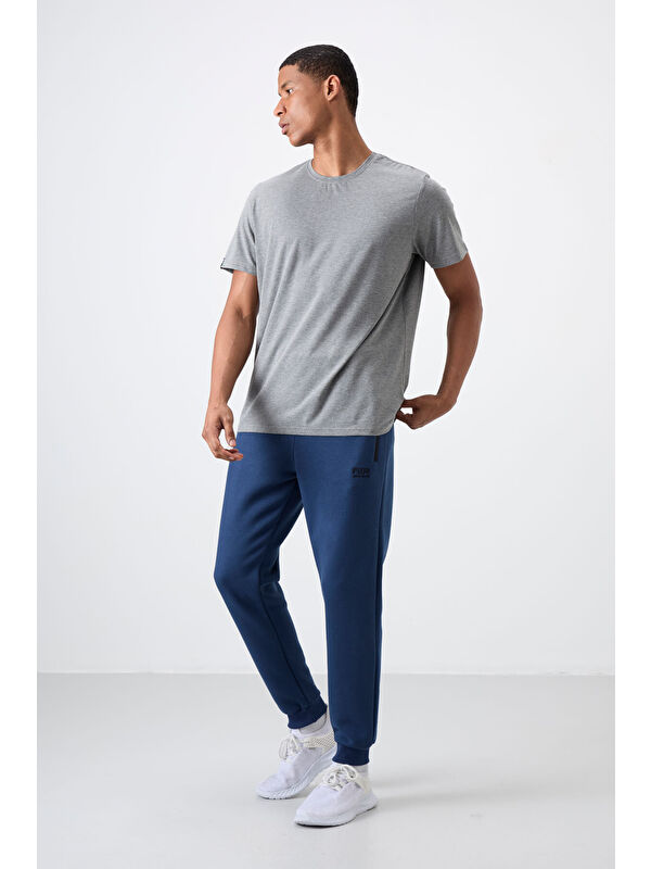 Air Jones Cesar İndigo Fermuar Cepli Şardonlu Jogger  Erkek Jogger Eşofman Altı - 84929