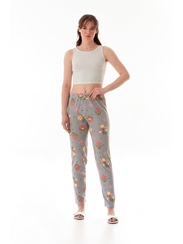 Fullamoda Çiçek Baskılı Pijama Altı