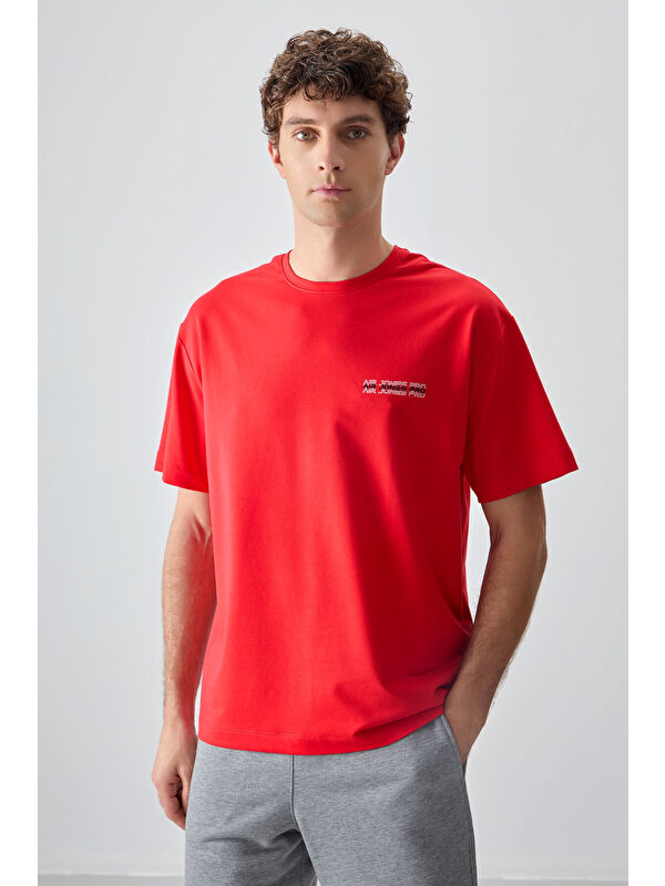 Air Jones Pamuklu Kalın Yumuşak Dokulu Oversize Fit Baskılı Erkek Tişört - 88375