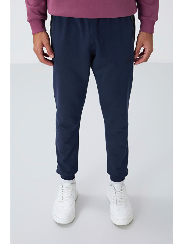 Tommylife İndigo Fermuar Cepli Standart Kalıp Erkek Jogger Eşofman Altı- 84651