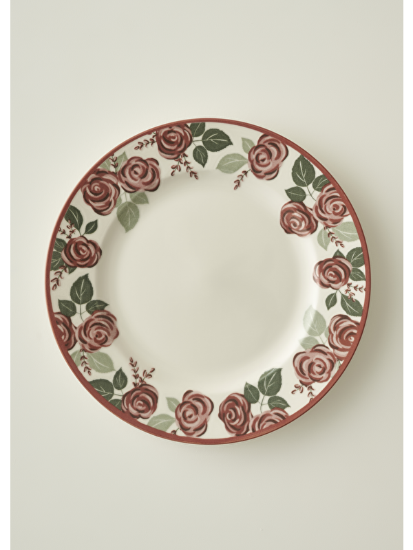 Bella Maison Rose Porselen Bordürlü Servis Tabağı (27 cm)