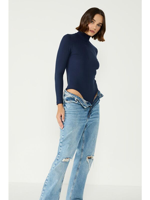 C&City Kadın Yakalı Çıtçıtlı Termal Body 405155 / 409004 Lacivert