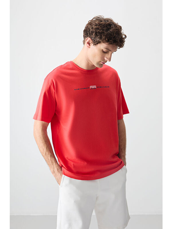Air Jones %100 Pamuk Kalın Yumuşak Dokulu Oversize Fit Baskılı Erkek Tişört