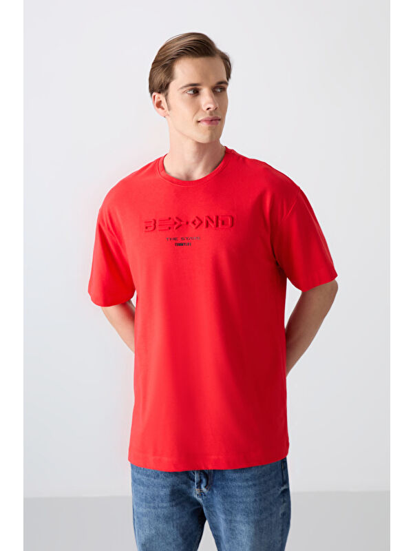 Tommylife Pamuklu Kalın Yumuşak Dokulu Oversize Fit Baskılı Erkek Tişört - 88328