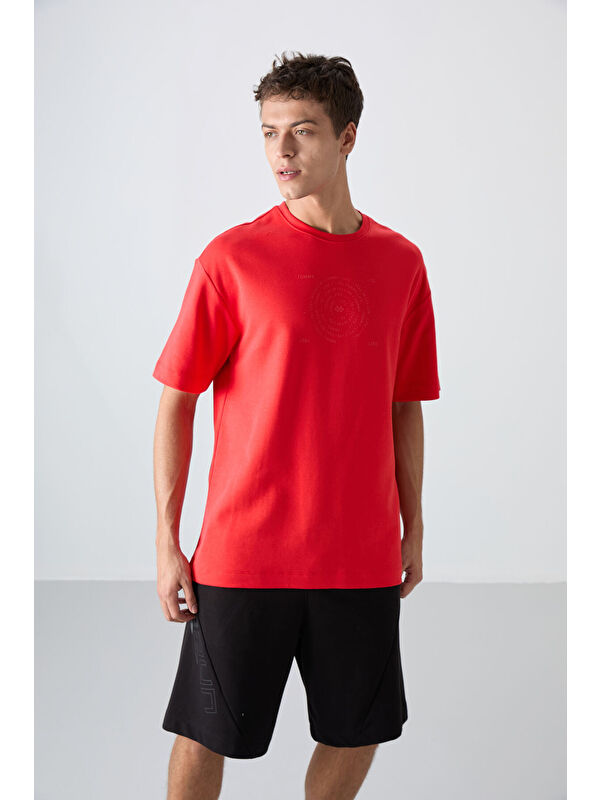 Tommylife Pamuklu Kalın Yumuşak Dokulu Oversize Fit Baskılı Erkek Tişört - 88324