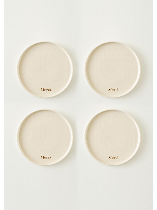 Bella Maison Merci Porselen Servis Tabağı  4'lü Krem (25 cm)