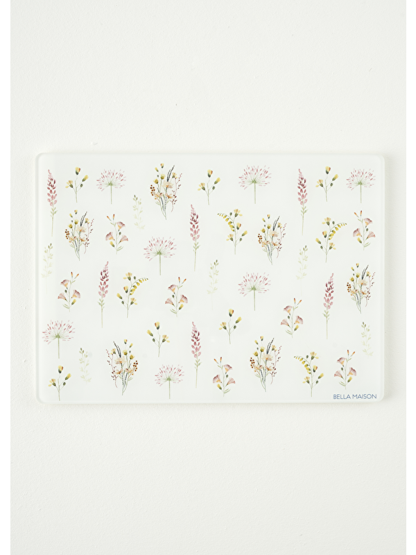 Bella Maison Flores Cam Kesme Tahtası (35x25 cm)