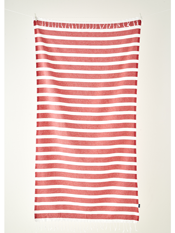 Bella Maison %100 Pamuk Lua Çizgili Peştamal Kırmızı (95x180 cm)